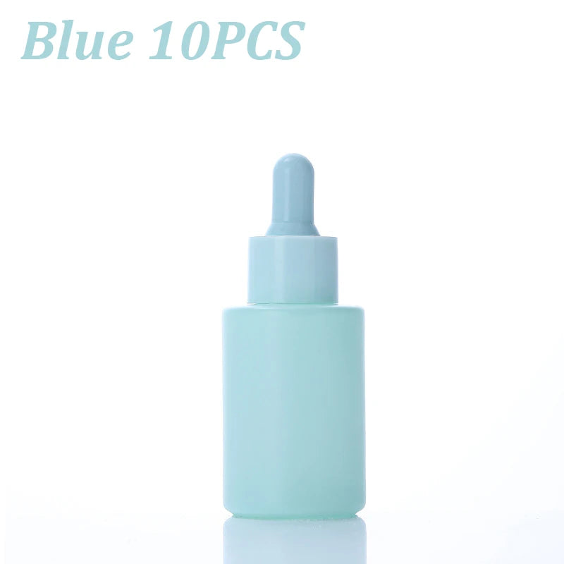 10pcs 30ml Dropper Bottles Macaron Colored Glass Container