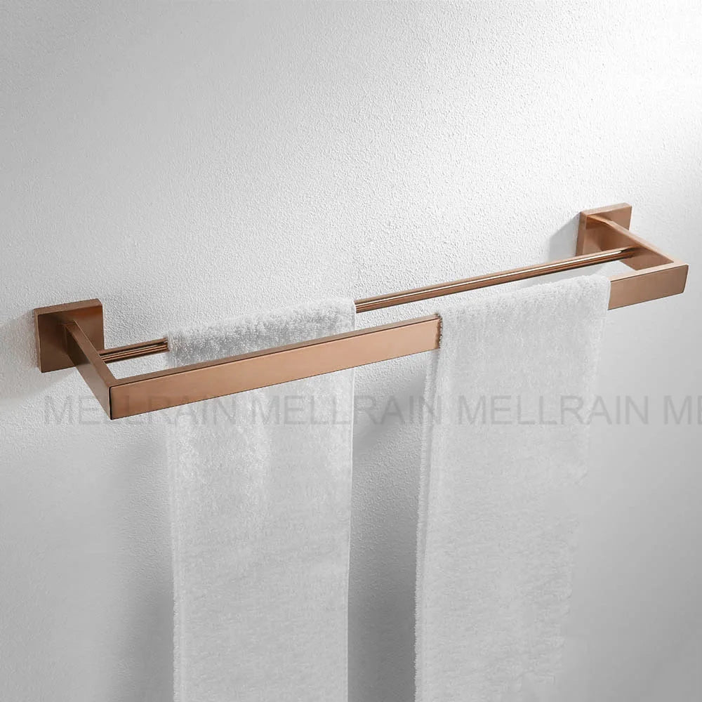 Brushed Rose Gold Bathroom Hardware Square Bath Toilet