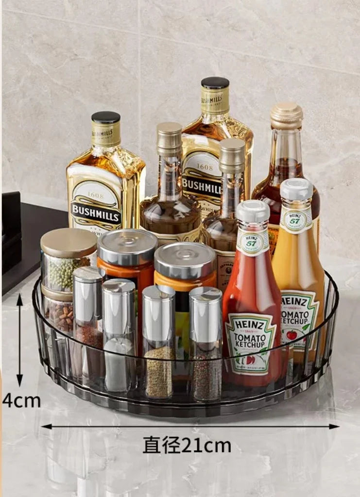 360 Rotating Seasoning Storage Tray Pantry Cabinet Turntable