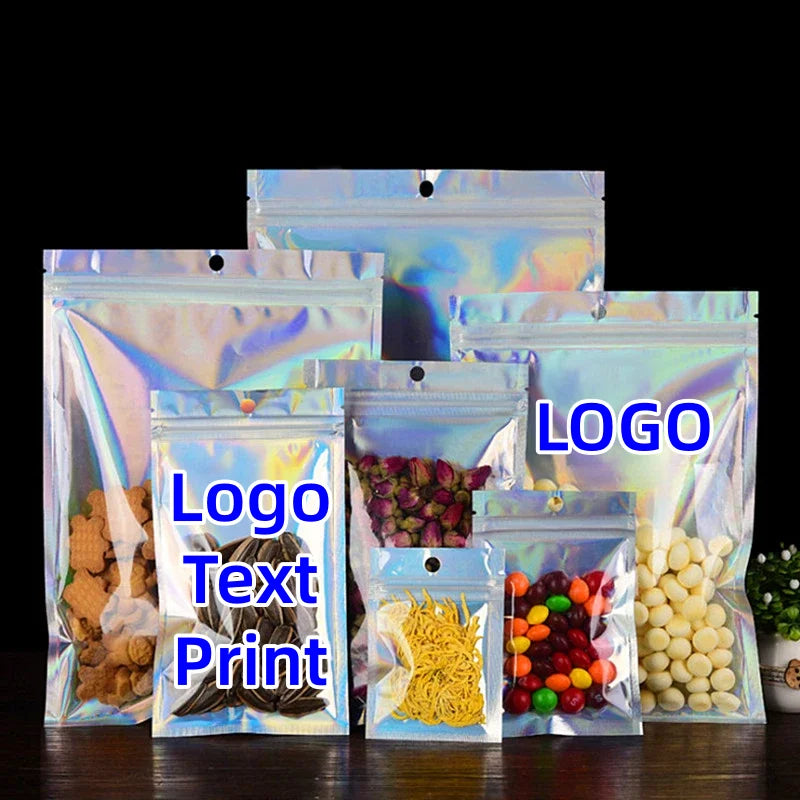 200pcs Resealable Translucent Holographic Storage Bag Hologram
