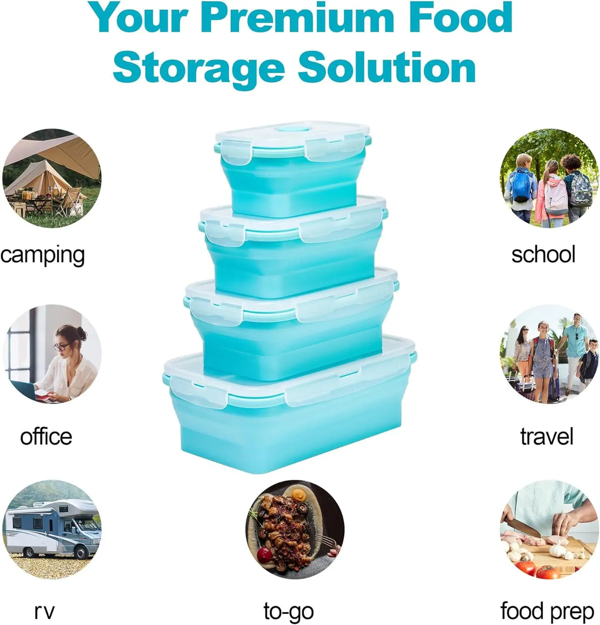 Collapsible Food Storage Containers Lids & Vent 11
