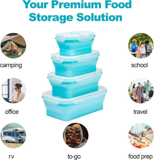 Collapsible Food Storage Containers Lids & Vent 11
