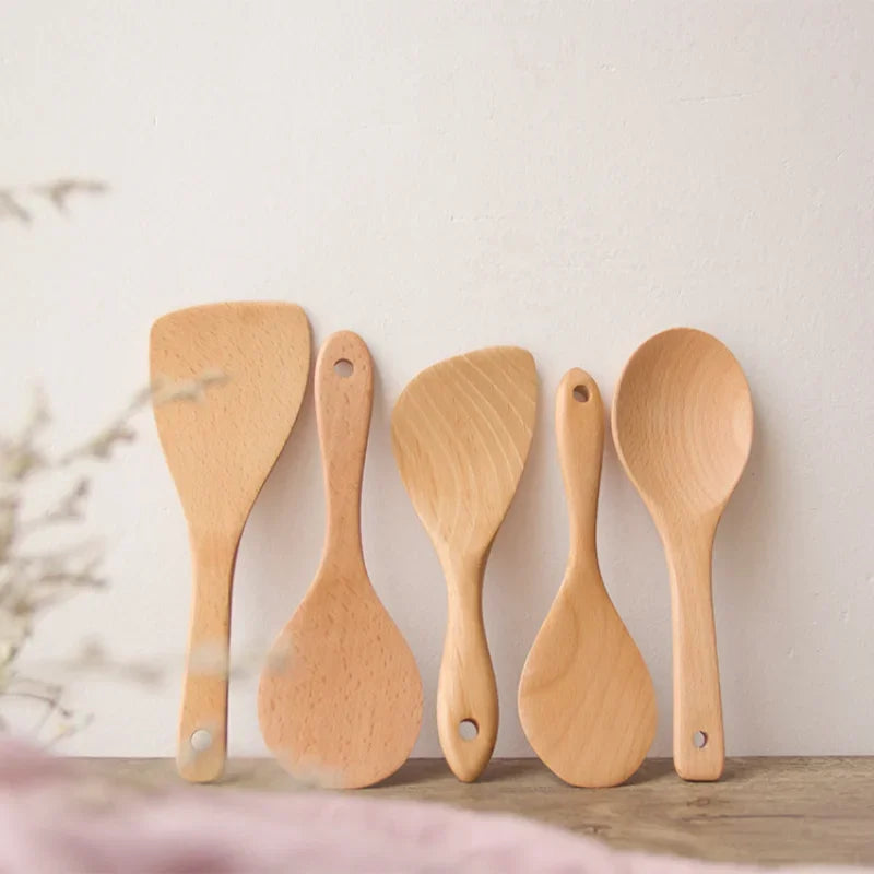 Types Wooden Rice Paddle Spoon High Quality Rice