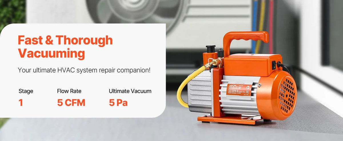 Succebuy Vacuum Pump & Oil Bottle 5cfm/4cfm/5cfm 1-Stage