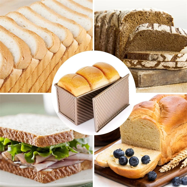 Lmetjma Pullman Loaf Pan Lid Lb Non-Stick Bread