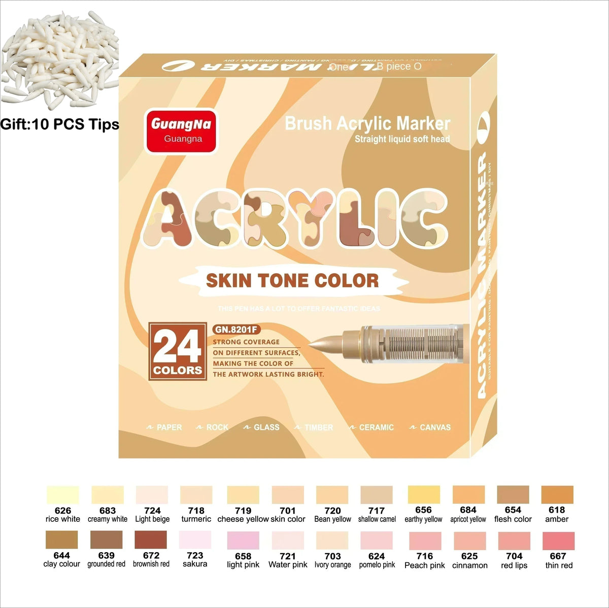 Guangna 12-360 Colors Acrylic Paint Pens Pencil Brush