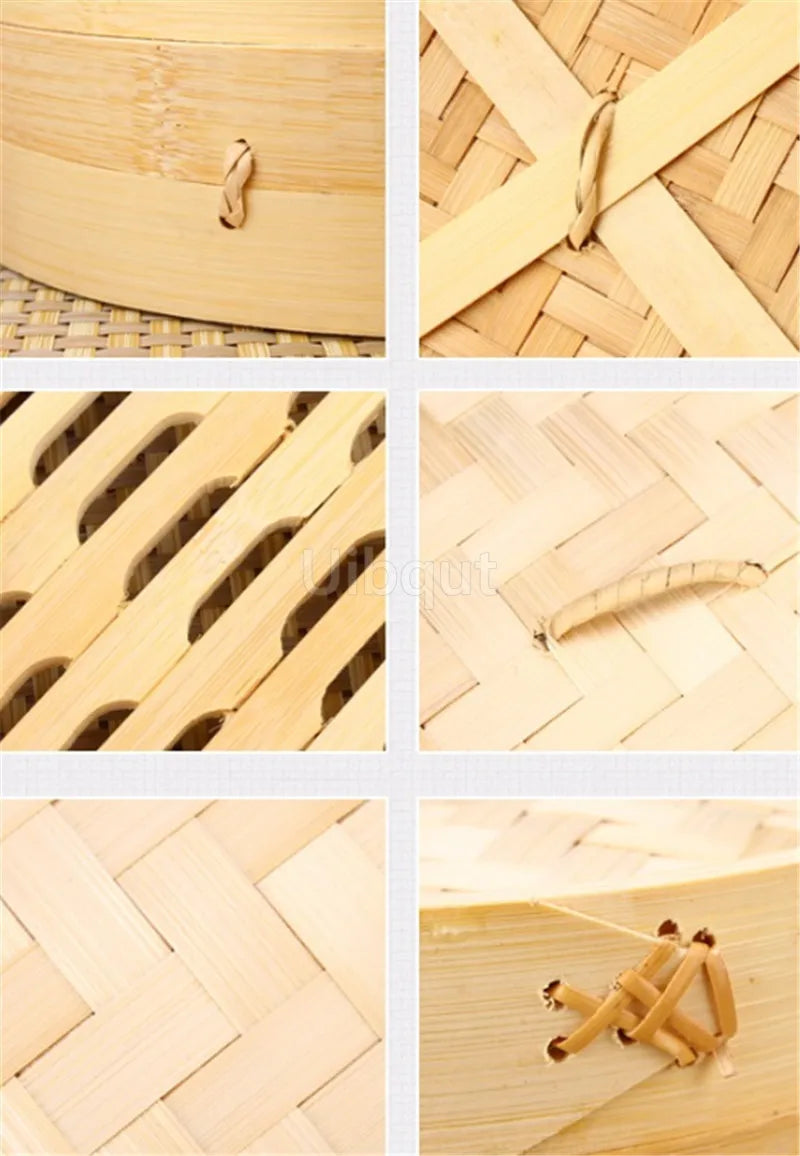 Bamboo Steamer Fish Rice Vegetable Snack Basket Cooking