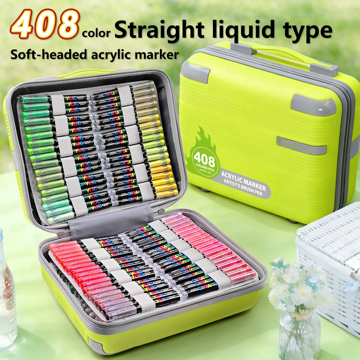 12-408 Colors Acrylic Paint Markers Flexible Brush Acrylic