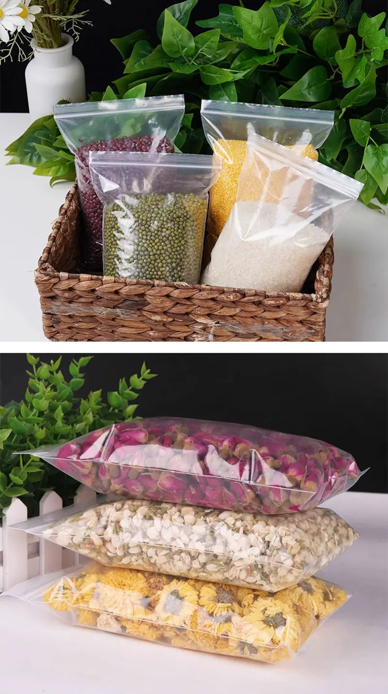 100 Small Plastic Ziplock Bags Resealable Transparent Jewelry