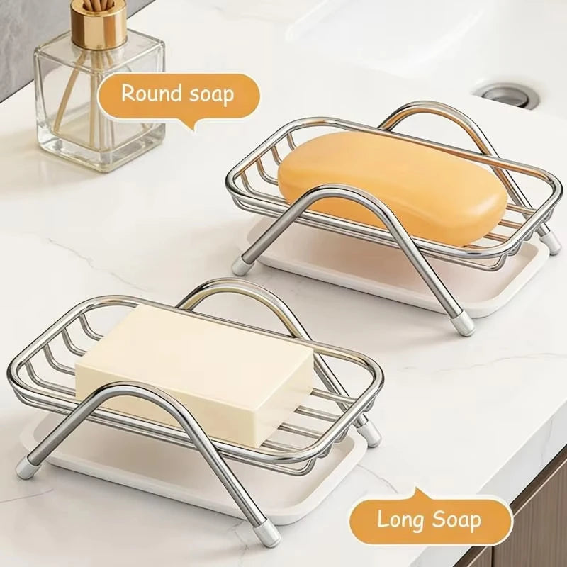 Soap Holder Detachable Drain Tray Stainless Steel Rustproof