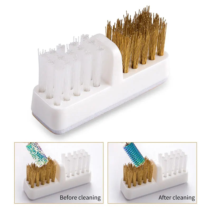 Electric Nail Drill Bits Cleaning Brush Dustproof Box