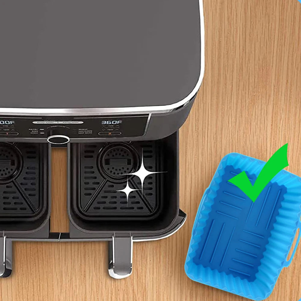 1pc Silicone Baking Tray Rectangular Air Fryer Silicone