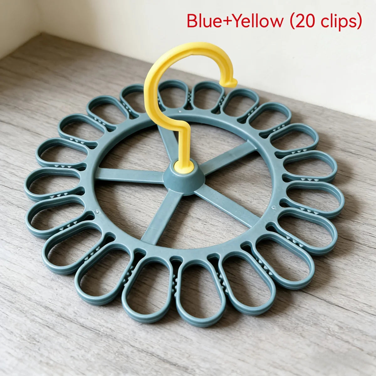 Round Space-Saving Drying Rack 20 Clips - Large-Capacity