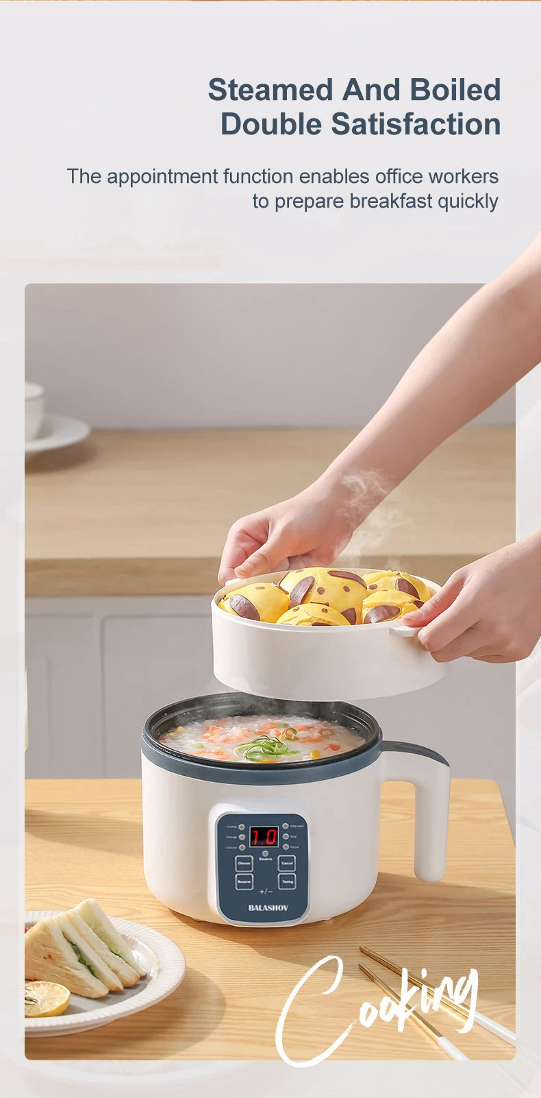 Electric Rice Cooker 110v/220v Multi Cooker Double Layer