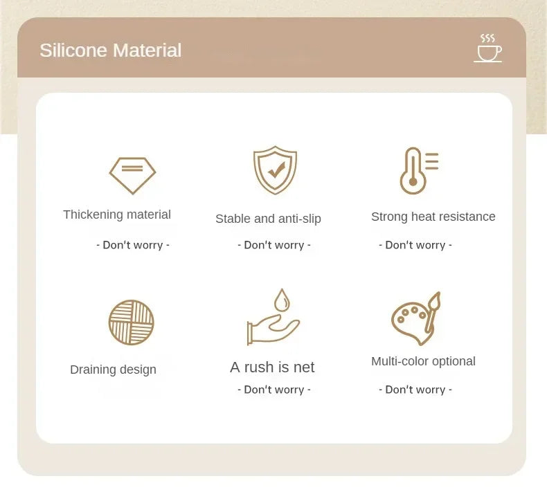 High Temperature Resistant Thickened Silicone Coaster Round