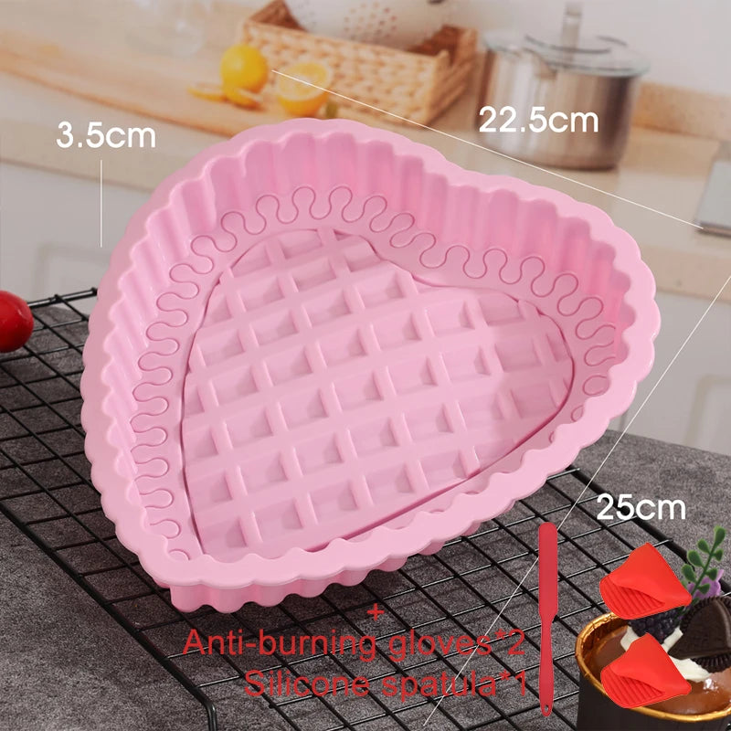 Heart Shaped Cake Pan Silicone Cake Mold Baking