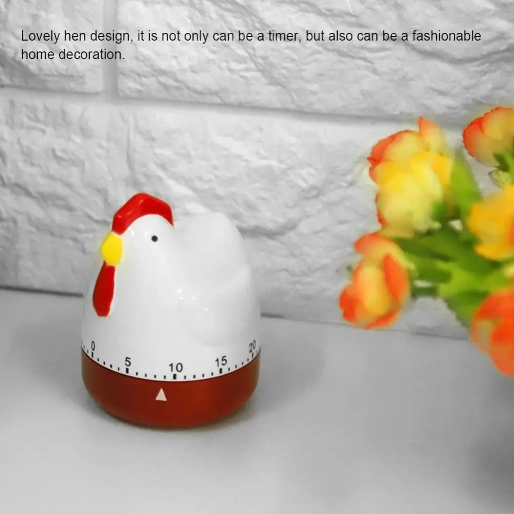 Plastic Chicken Timer White 60 Minutes Cooking Timer