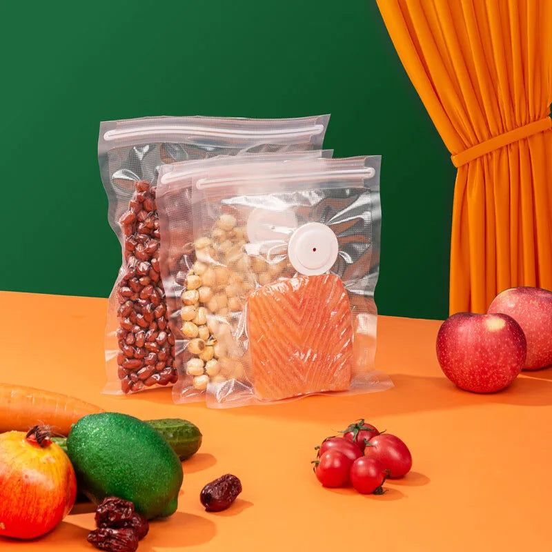 Upgraded Version Vacuum Food Storage Bag Zipper Bag