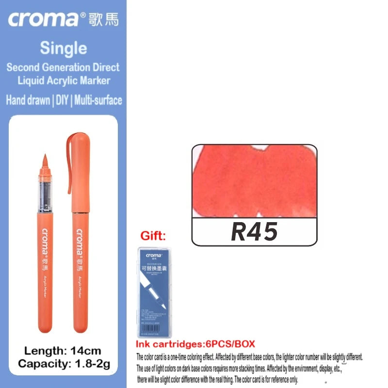 Croma 160/1 Colors Refillable Direct Liquid Acrylic Marker