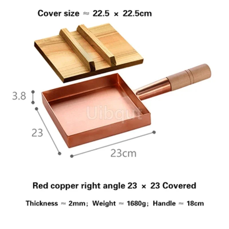 Brass Baking Tray Copper Frying Pan Square Pan
