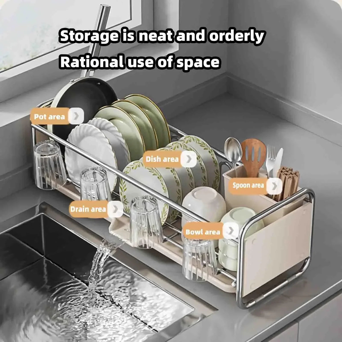 Dish Drying Rack Bowl Drainer Over Sink Drainer