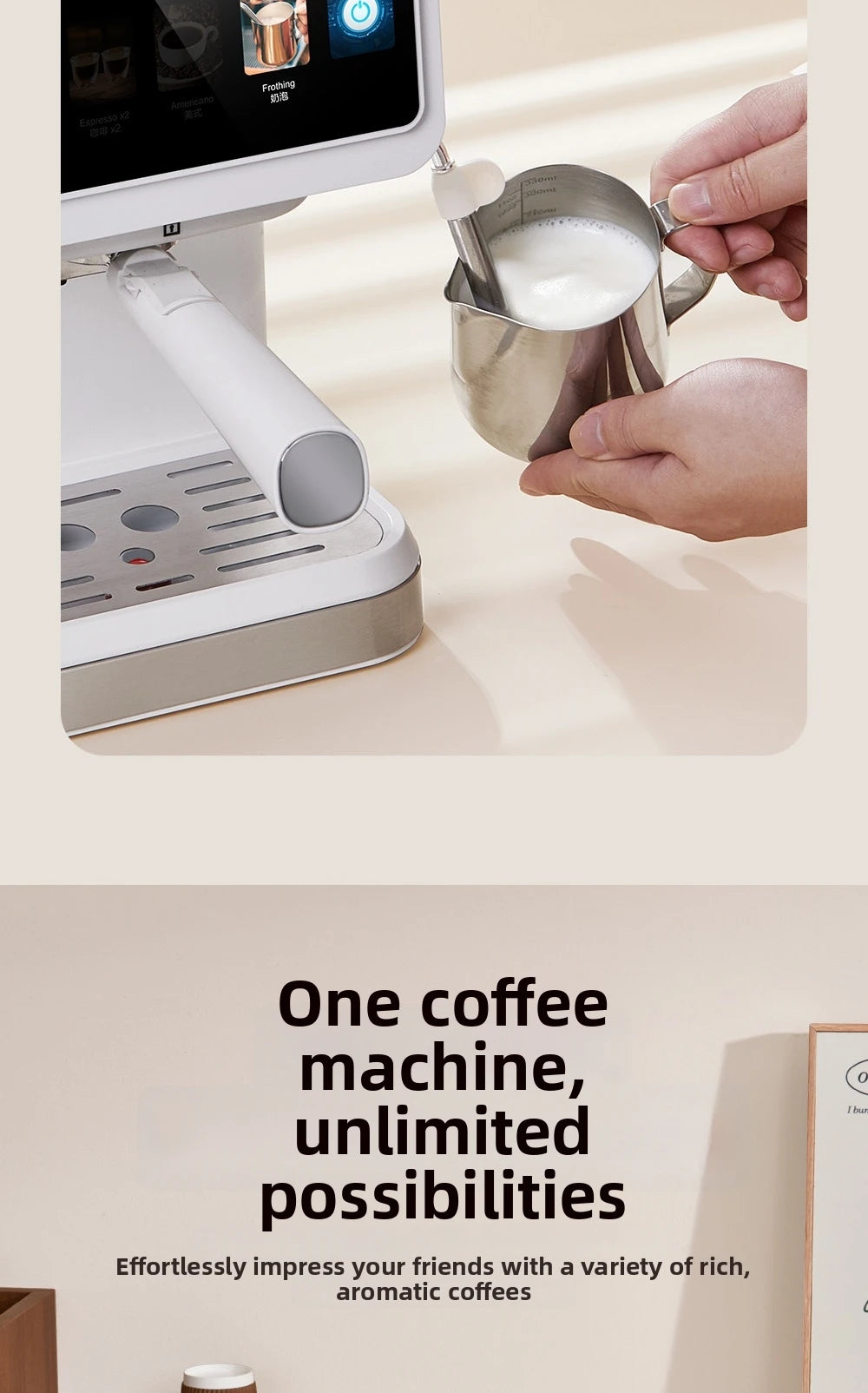 20bar Espresso Machine Steam Milk Frother Coffee Maker