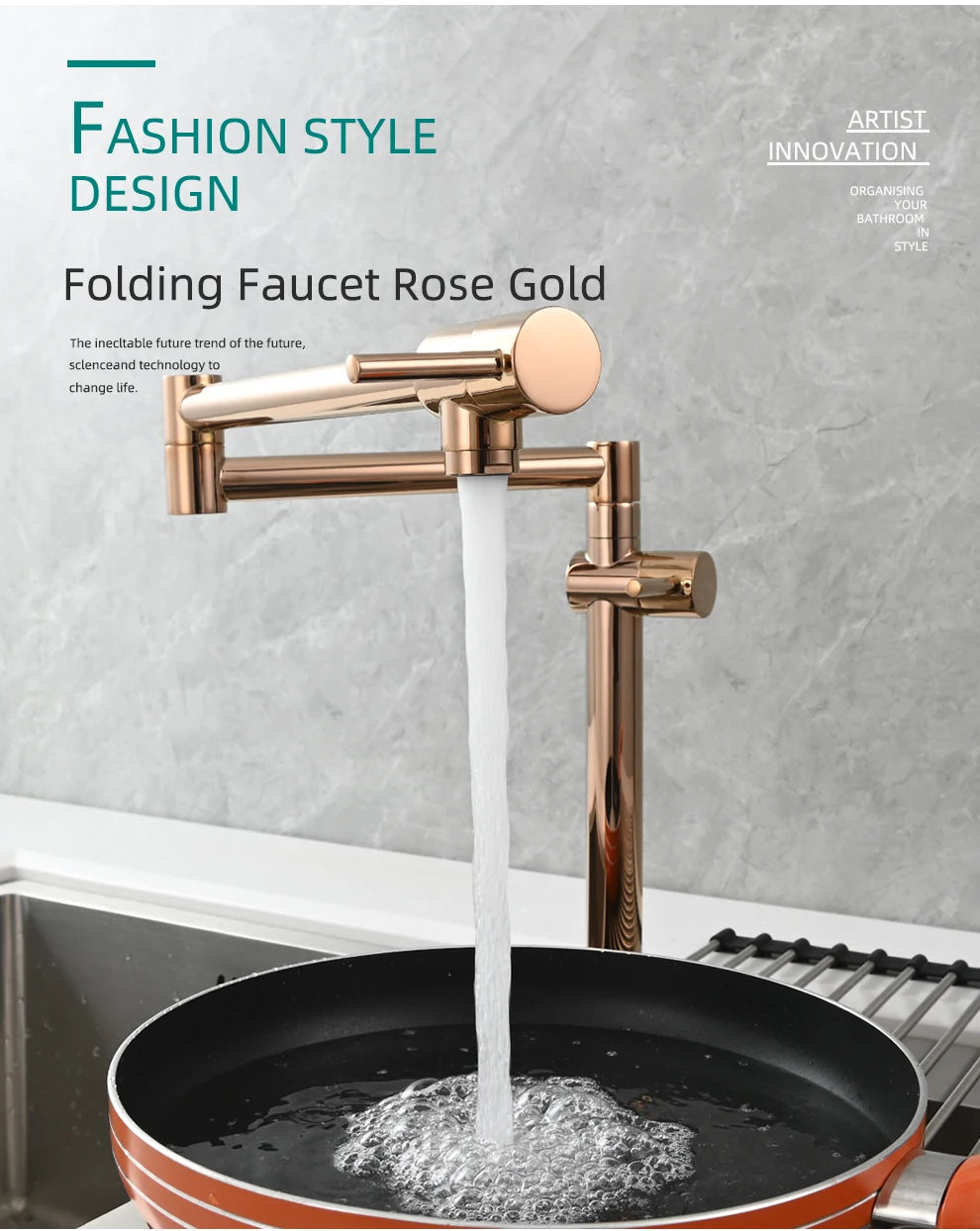 Ciencia Brass Pot Filler Faucet Wall Mount Sink