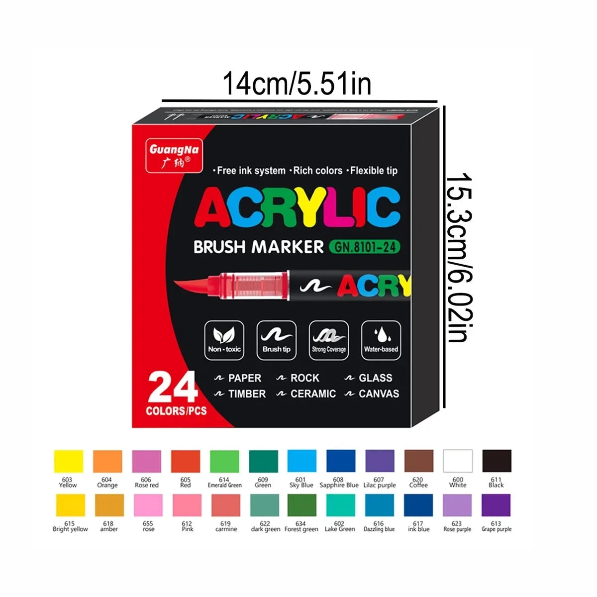 12-240 Colors Acrylic Paint Markers Brush Tip Direct-Liquid