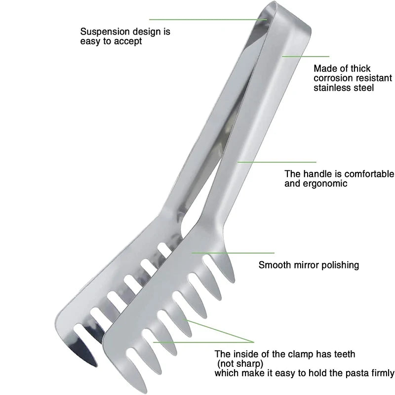 Stainless Steel Spaghetti Tong Inch Pasta Clip Comb