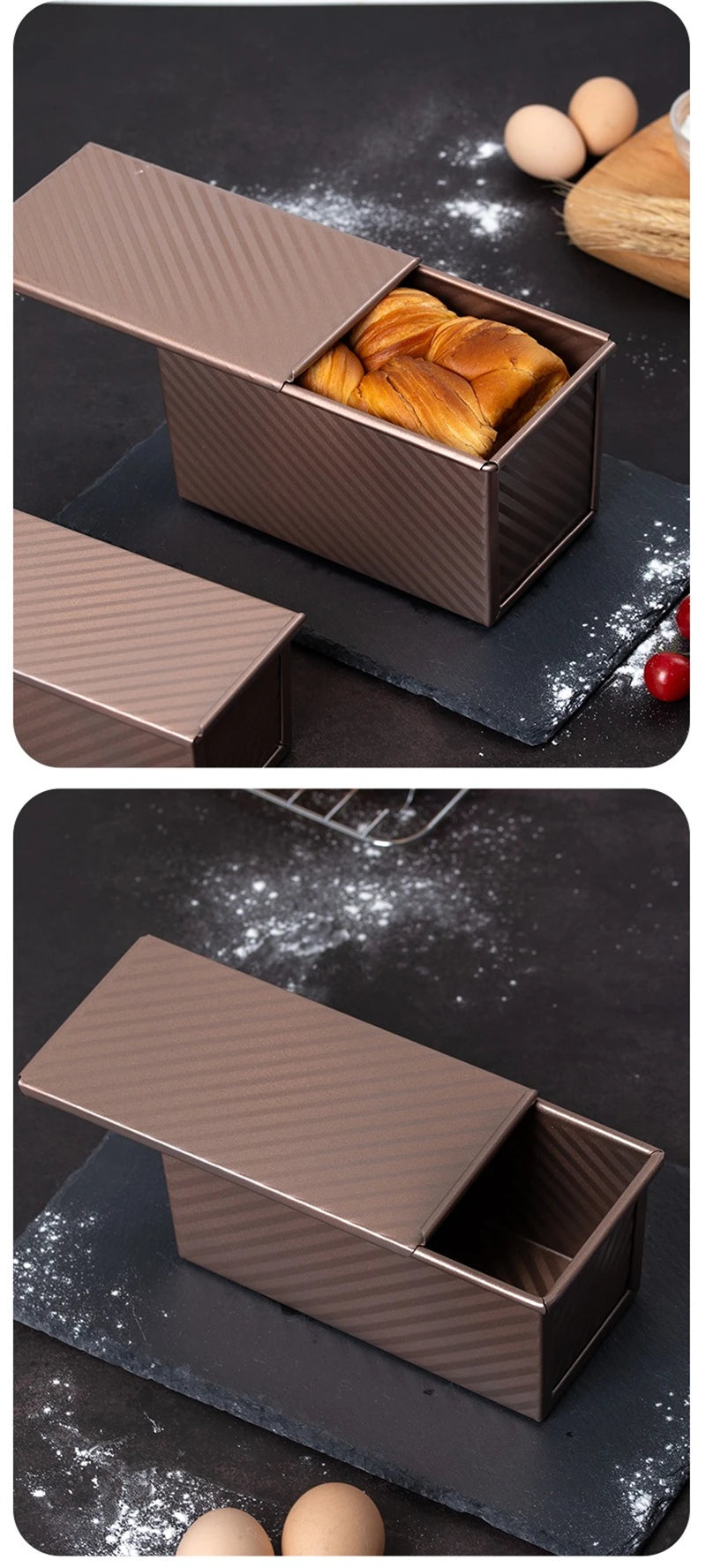 Rectangle Loaf Pan Baking Toast Pullman Box Tray