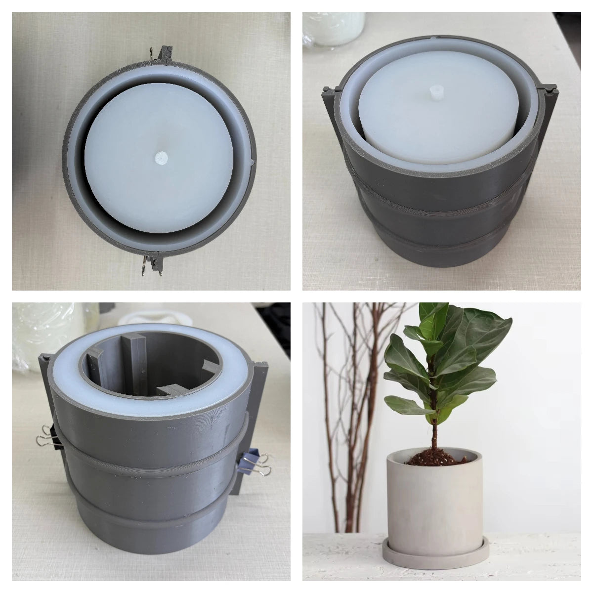 Mold Garden Of Concrete Flower Pot Silicone Mold