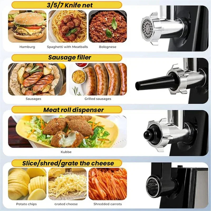 Stainless Electric Meat Grinder 1000w Sausage Stuffer Meat