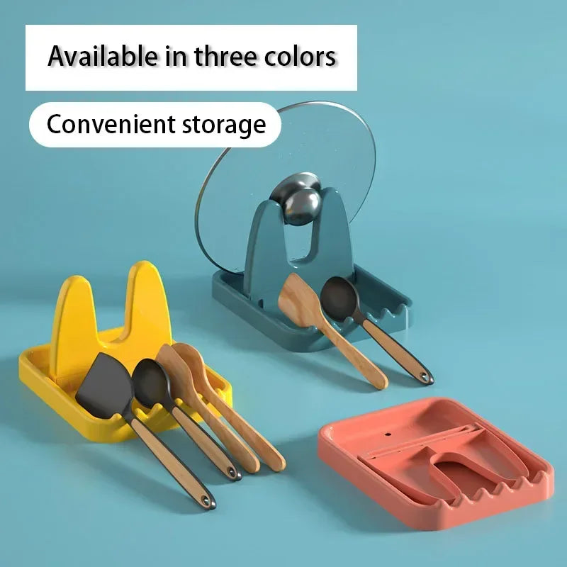 1pc Foldable Pot Lid Rack Stand Organizer Plastic