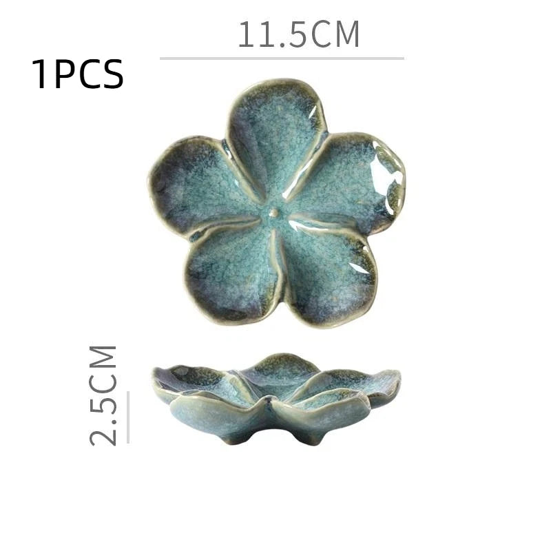 1pcs Ceramic Craft Dish Flower Shaped Small Dish