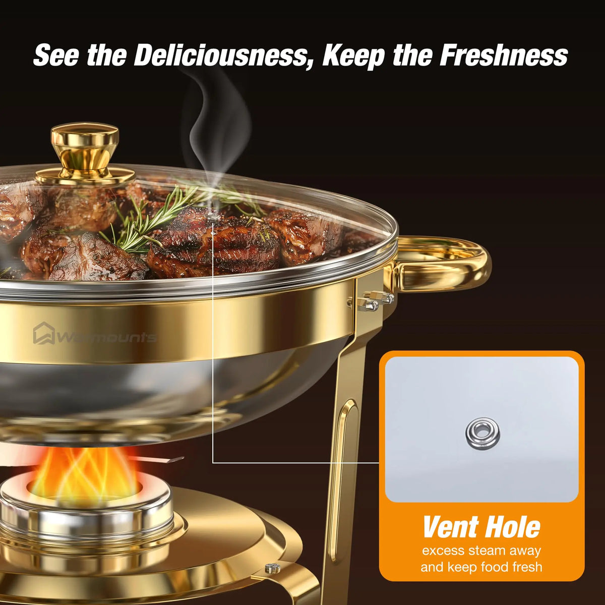 2/4 Pack Chafing Dishes Buffet 5qt Round Stainless