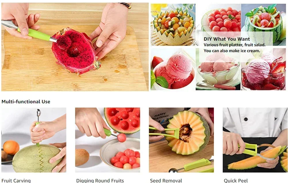 In Melon Cutter Scoop Fruit Carving Knife Fruit