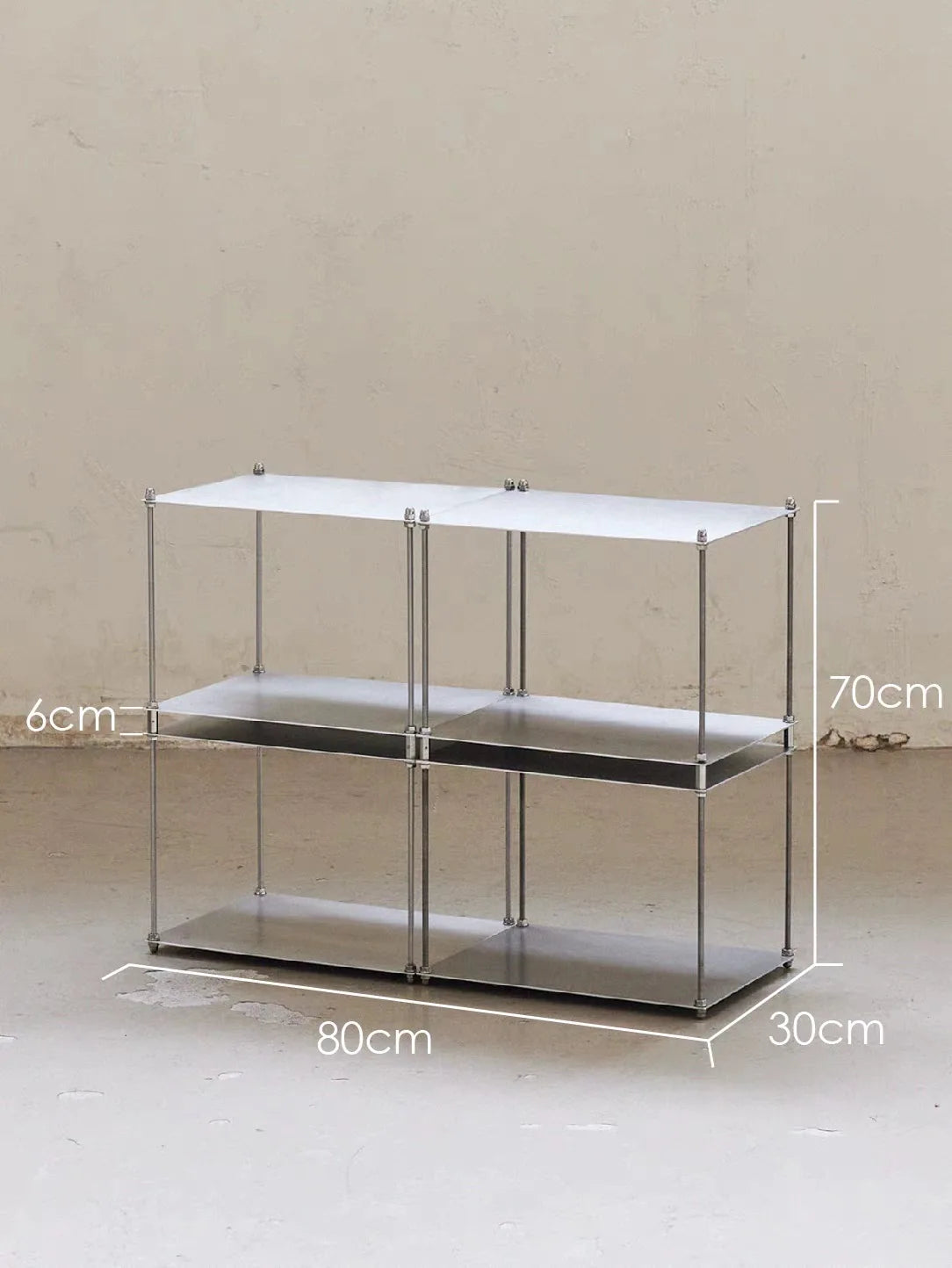 Stainless Steel Metal Bauhaus Modular Storage Rack Floor
