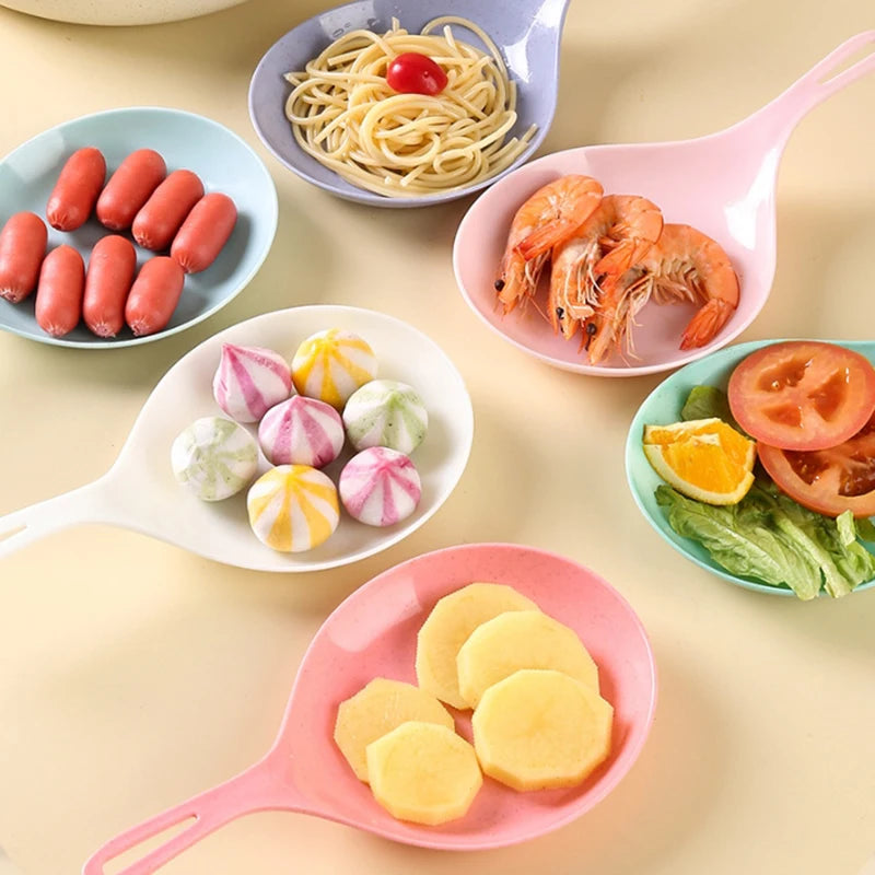 Korean Handheld Dish Fashion White Handle Large Spoon
