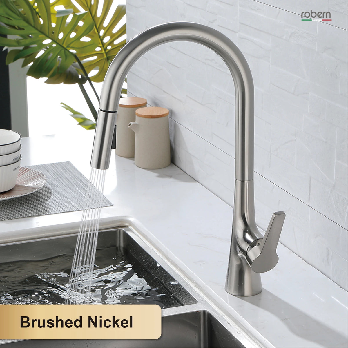 Aitana Modern Brushed Gold Faucet Handle Hole Ceramic
