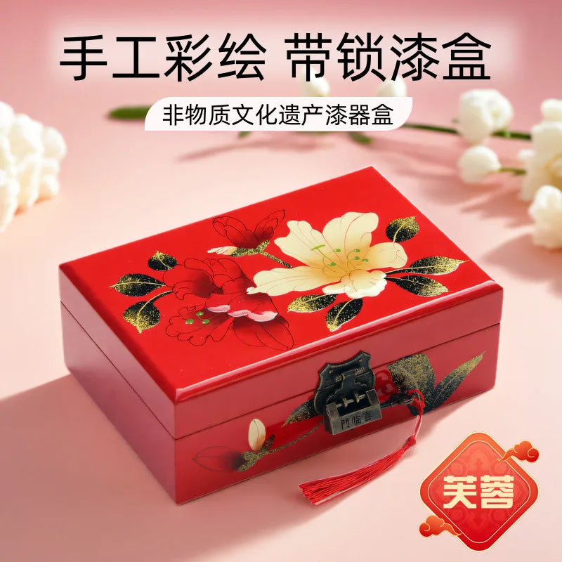 Chinese Style Wooden Lacquer Box Pu Er Tea