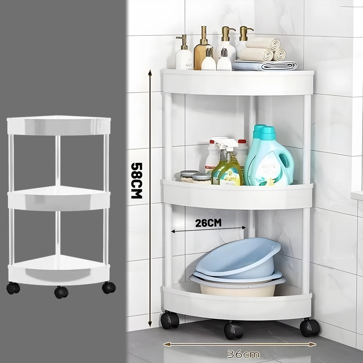 Swivel Wheels Small Cart Shelf Snacks Racks Trolley