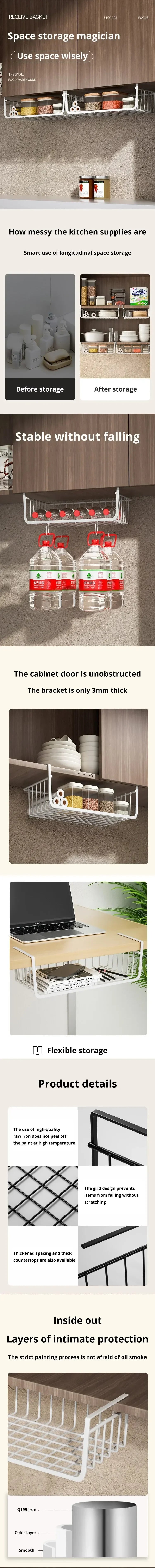 1pc Hanging Net Basket Iron Material Large Capacity