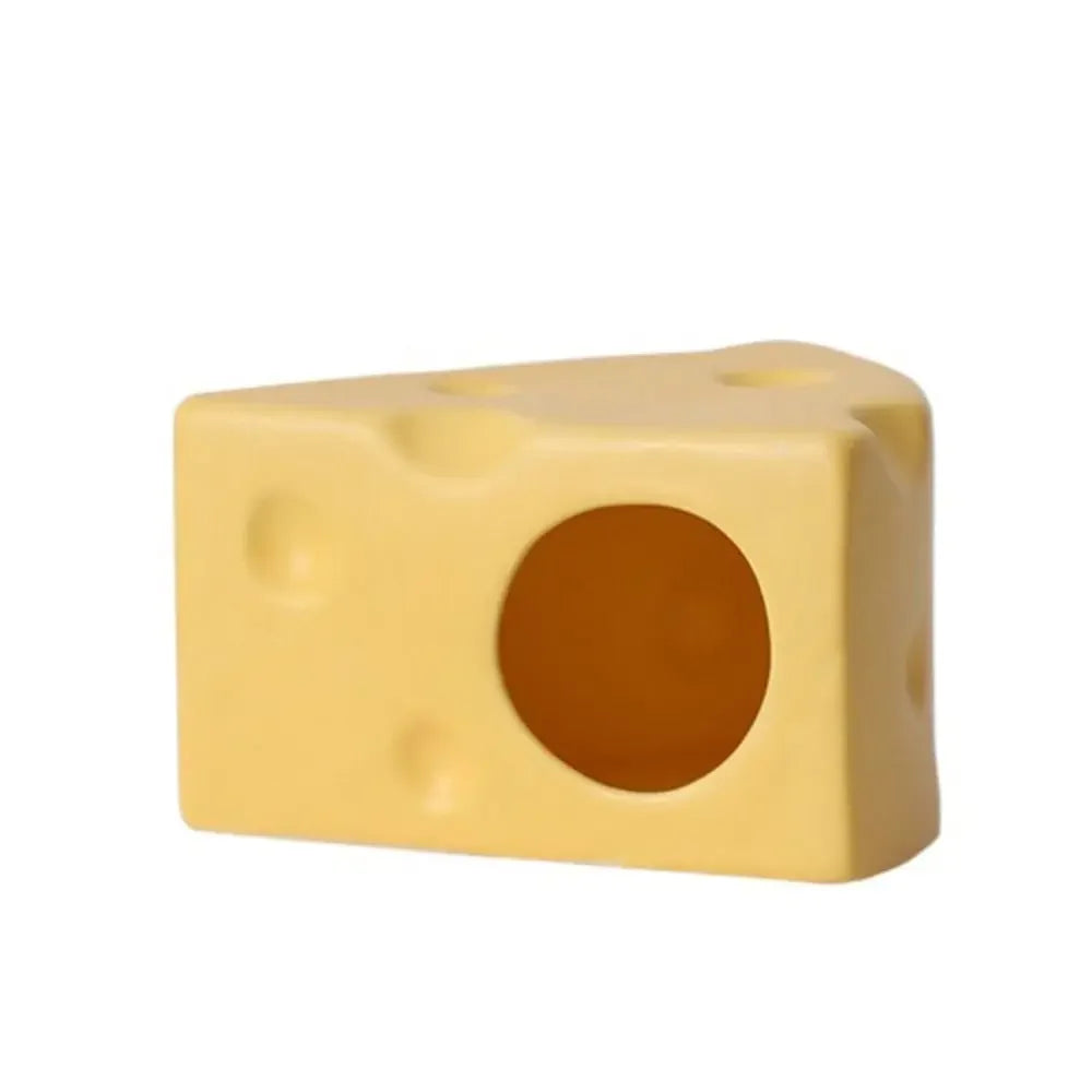 Durable Creative Hamster Hideout Cheese Shape Decorative Feeding