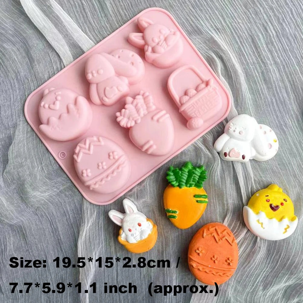 3d Easter Surprise Egg Chocolate Mold Silicone Rabbit