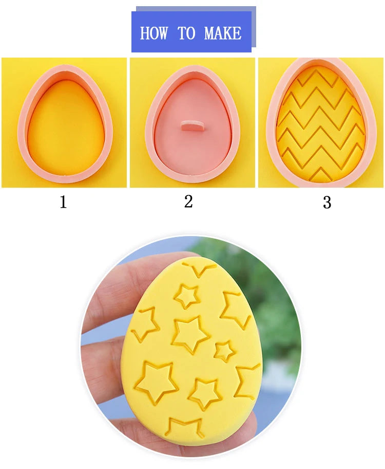 10pcs/Set Easter Cookie Cutters 3d Rabbit Egg Cartoon
