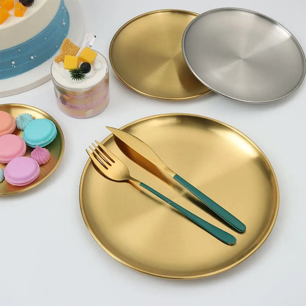 Stainless Steel Metal Dining Disc Round Bone Spitting