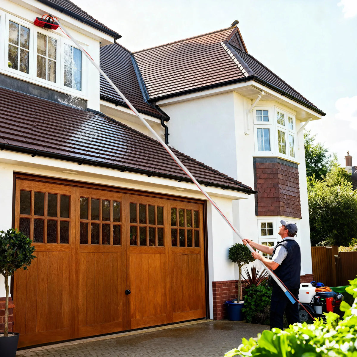 Window Cleaning System Cleaning Brush & Pole Cleaning