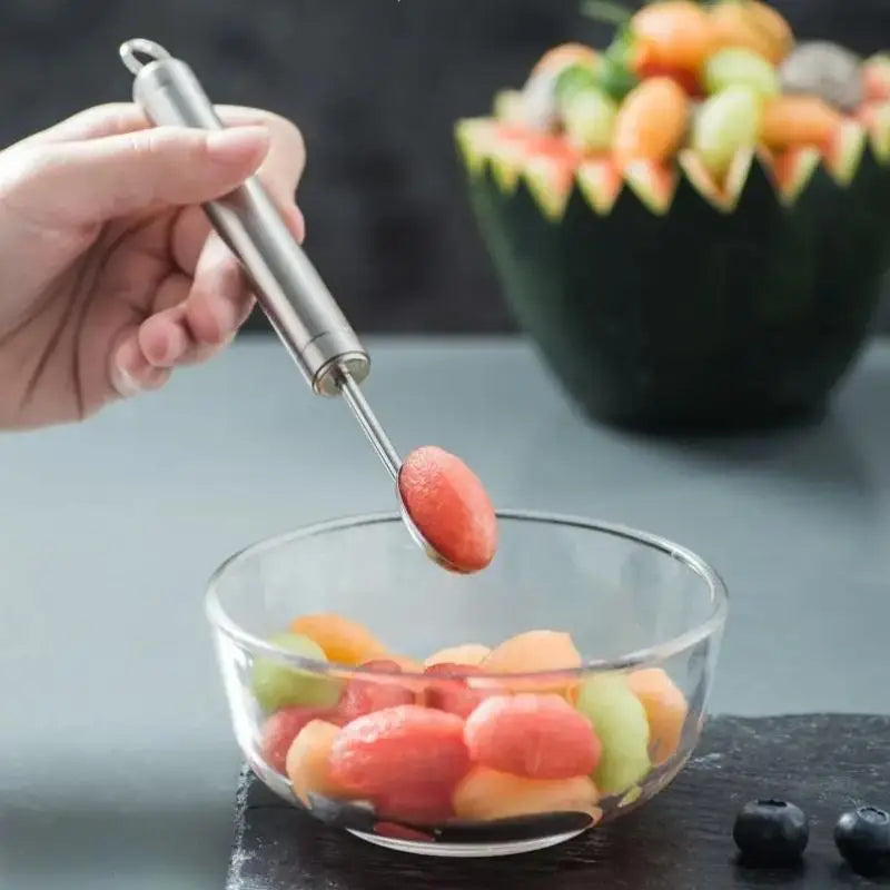1pcs Fruit Carving Spoon Stainless Steel Waviness Baller