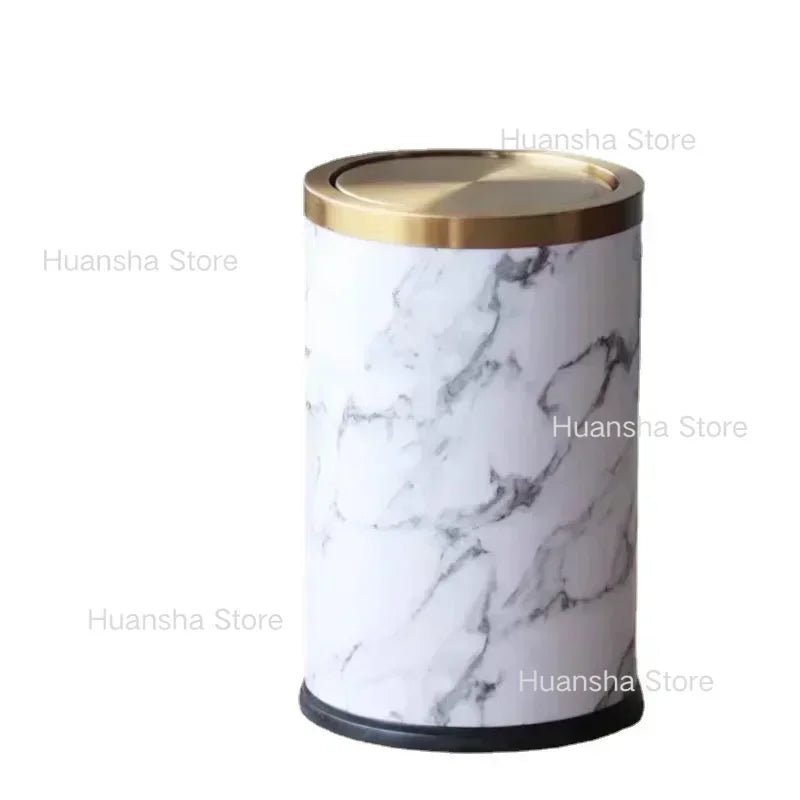 Stainless Steel Trash Can Gold Bathroom Bedroom Recycle