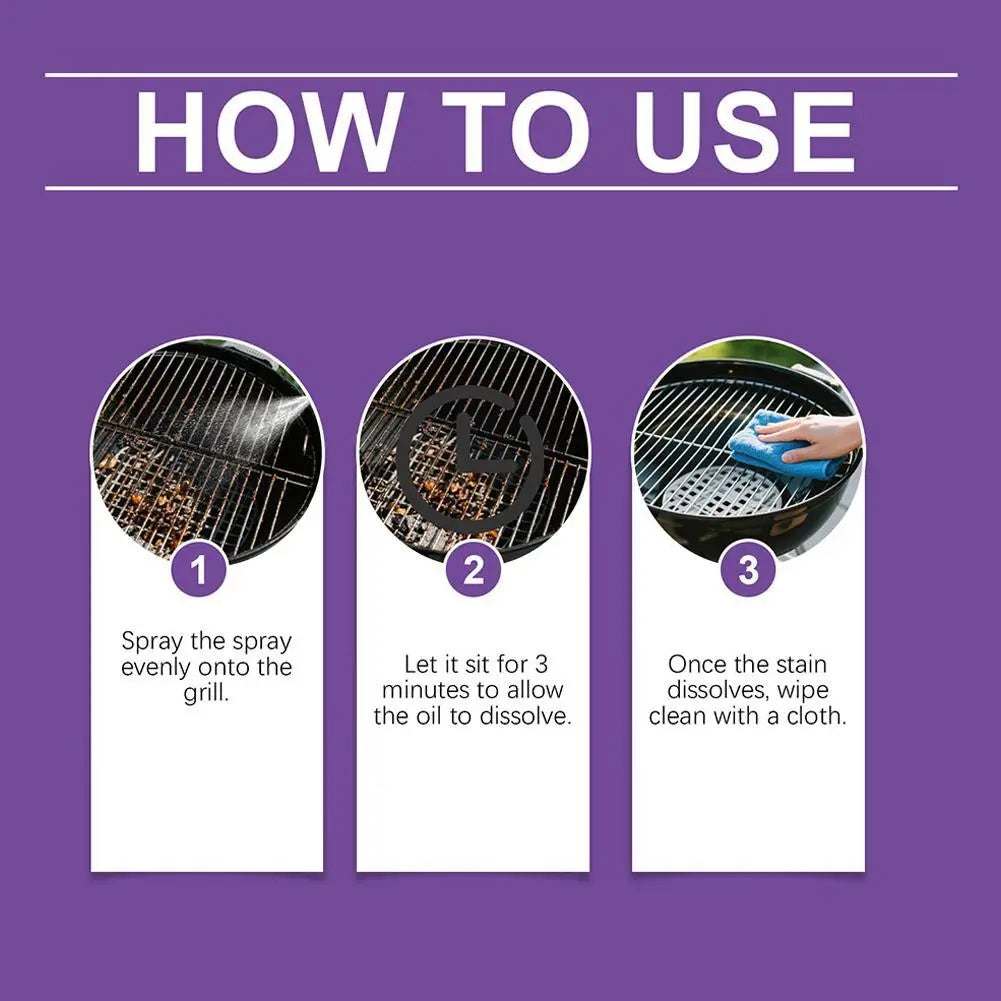 1/2/3pcs Barbecue Grill Cleaner Heavy Duty Grease Degreaser
